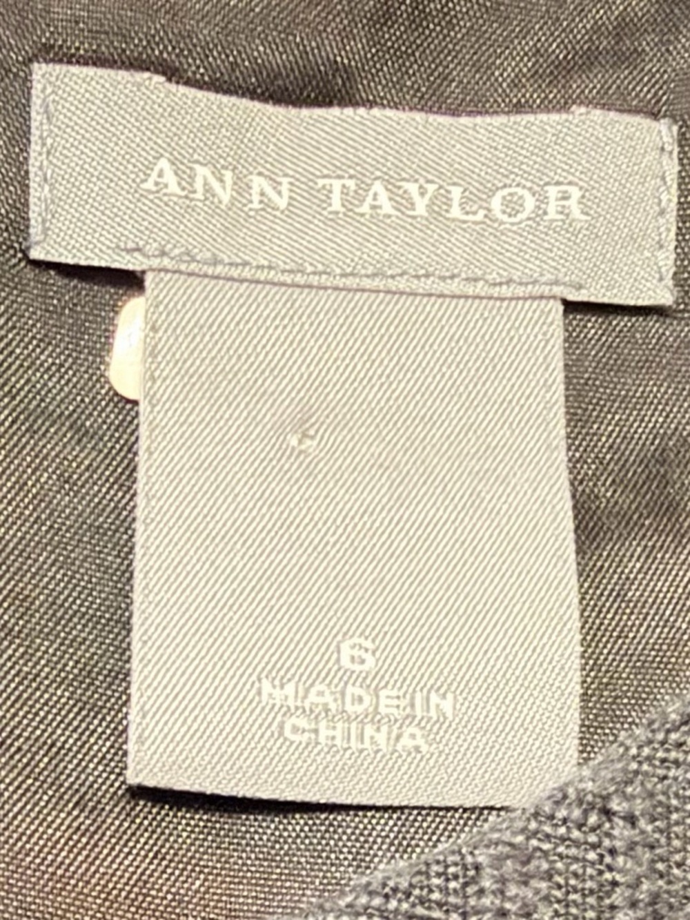 Ann Taylor Textured Black Short-Sleeve Midi Dress with Asymmetric Button Detail - Picture 2 of 10